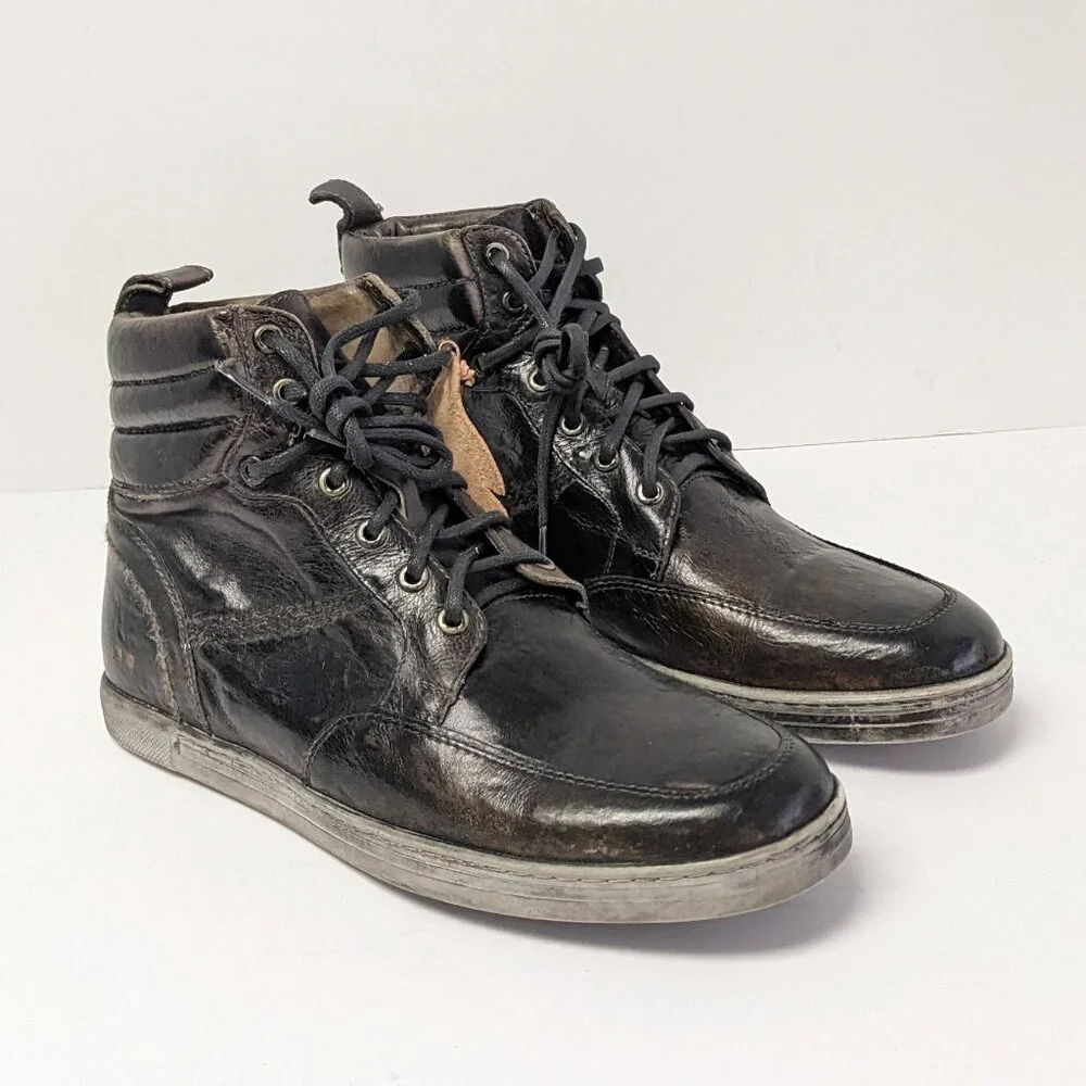 Bed Stu Russel Ankle Boots, Black Leather, Men's 9.5 M